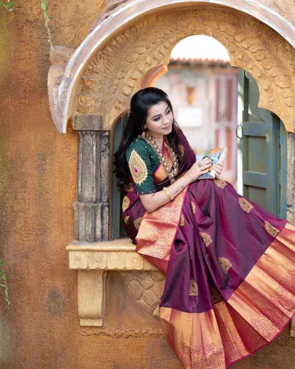 PURPLE_PURE_BANARASI_SAREE